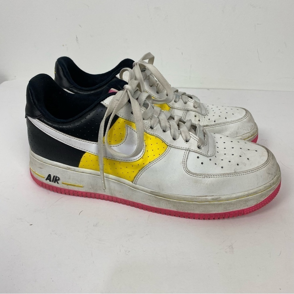 Nike AF1 Air Force One White Pink Yellow Sneakers Streetwear Trendy